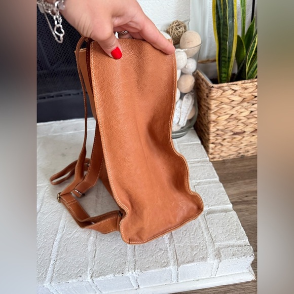 Sundance Leather Backpack Tote Bag Brown Minimalist Boho Handmade main image 10